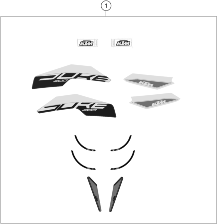 Sprängskiss: Decal – KTM 200 DUKE, white B.D. 2022