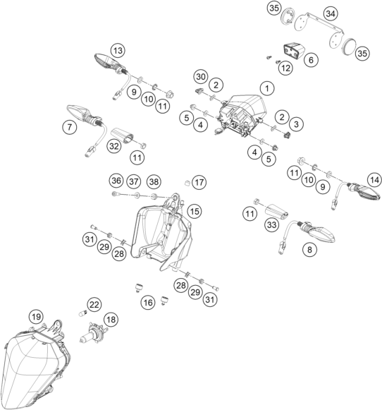 Sprängskiss: Lighting System – KTM 200 DUKE, white B.D. 2022
