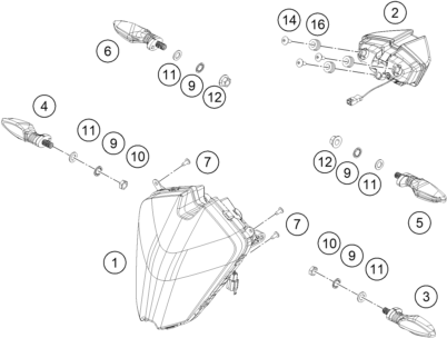 Sprängskiss: Lighting System – KTM 250 ADVENTURE, black 2021