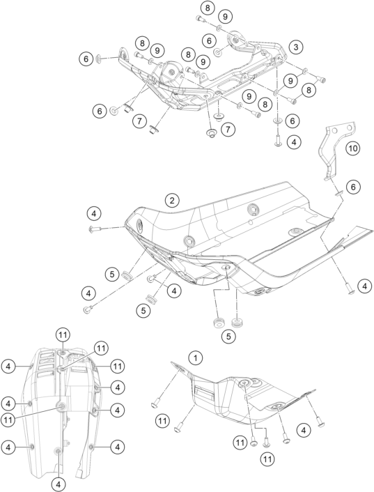 Sprängskiss: Cover – KTM 390 ADVENTURE, white - CKD