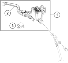 Sprängskiss: Front Brake Control – KTM 390 ADVENTURE, white - CKD