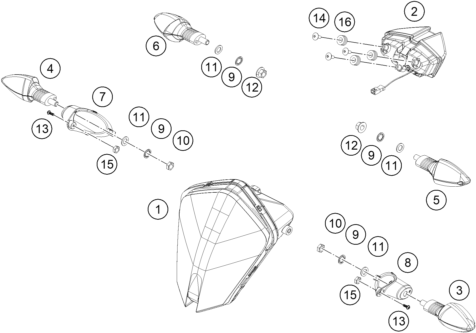 Sprängskiss: Lighting System – KTM 390 ADVENTURE SPOKE W, orange B.D. 2023
