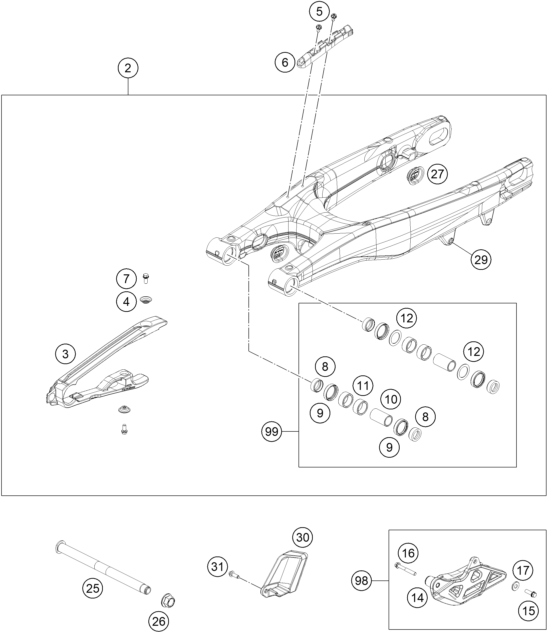 Sprängskiss: Swing Arm – KTM 450 SMR 2021