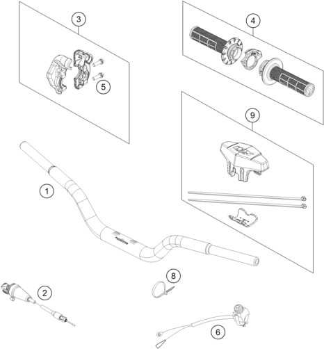Sprängskiss: Handlebar, Controls – KTM 50 SX 2022