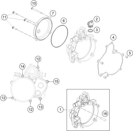 Sprängskiss: Clutch Cover – KTM 50 SX FACTORY EDITION 2021