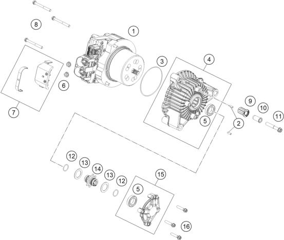 Sprängskiss: Engine Case – KTM SX-E 3 2023
