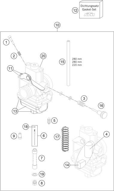 Sprängskiss: Carburetor – KTM 65 SX 2027