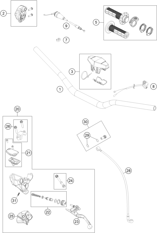 Sprängskiss: Handlebar, Controls – KTM 85 SX 17/14 2022