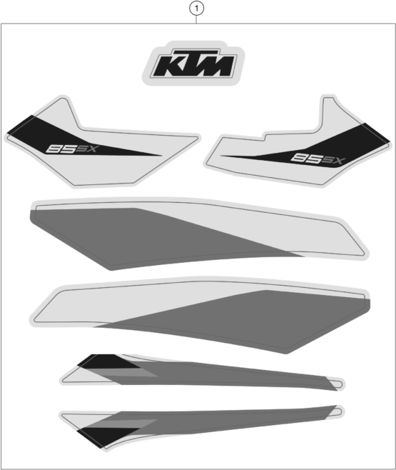 Sprängskiss: Decal – KTM 85 SX 17/14 2022