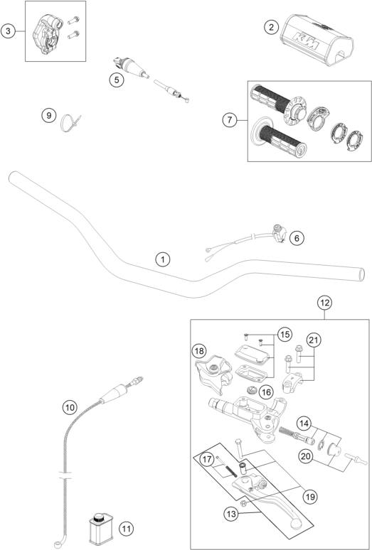 Sprängskiss: Handlebar, Controls – KTM 150 SX 2022