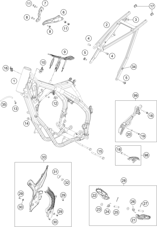 Sprängskiss: Frame – KTM 125 XC 2022