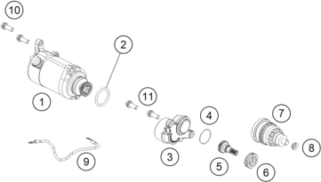 Sprängskiss: Electric Starter – KTM 125 XC 2022