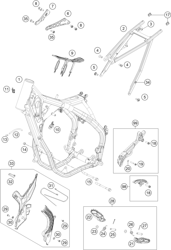 Sprängskiss: Frame – KTM 250 SX 2021