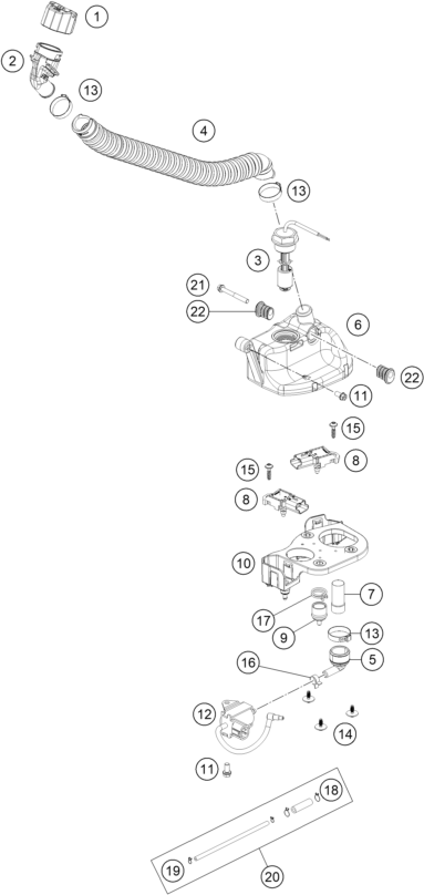 Sprängskiss: Lubricating System – KTM 250 EXC TPI 2022