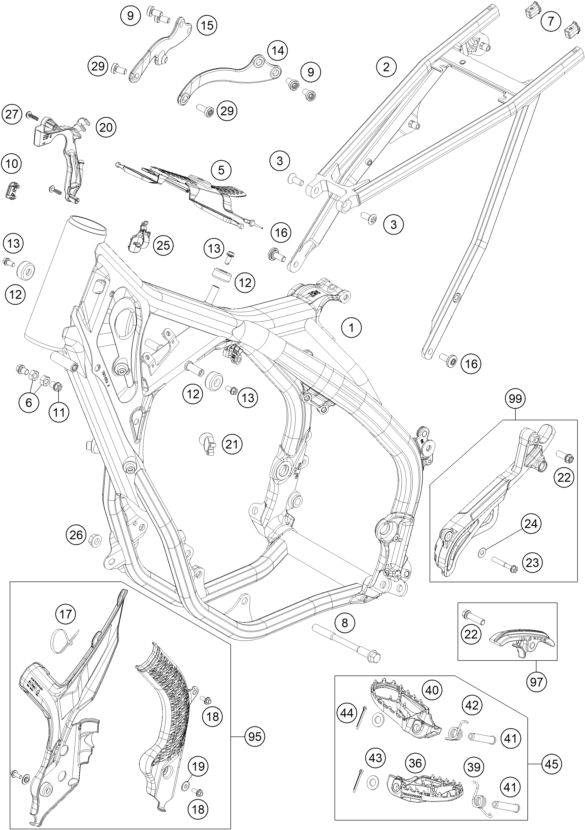 Sprängskiss: Frame – KTM 300 EXC CKD 2023