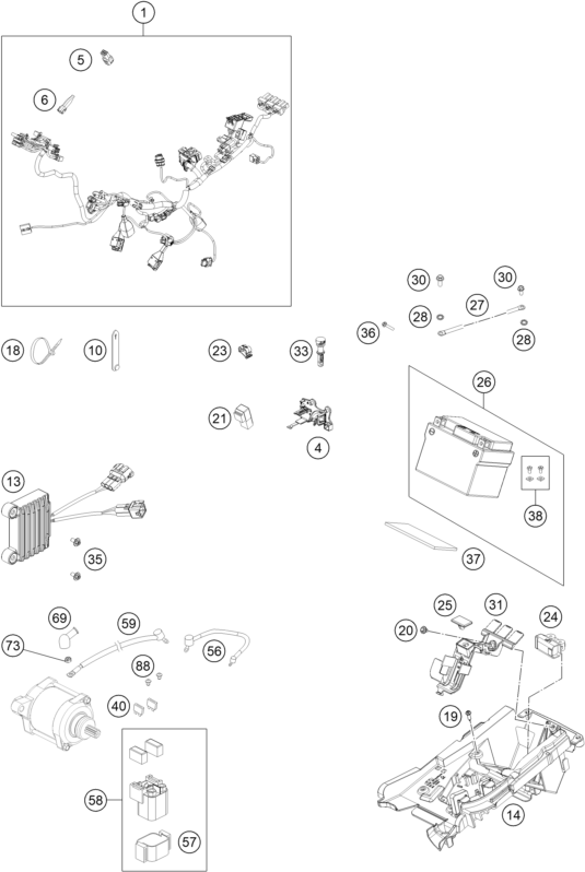 Sprängskiss: Wiring Harness – KTM 300 EXC SIX DAYS TPI CKD 2021