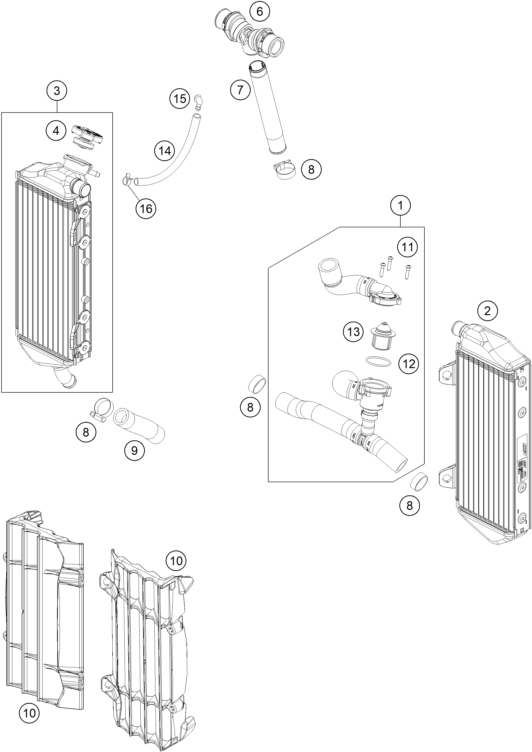 Sprängskiss: Cooling System – KTM 300 EXC SIX DAYS TPI 2022