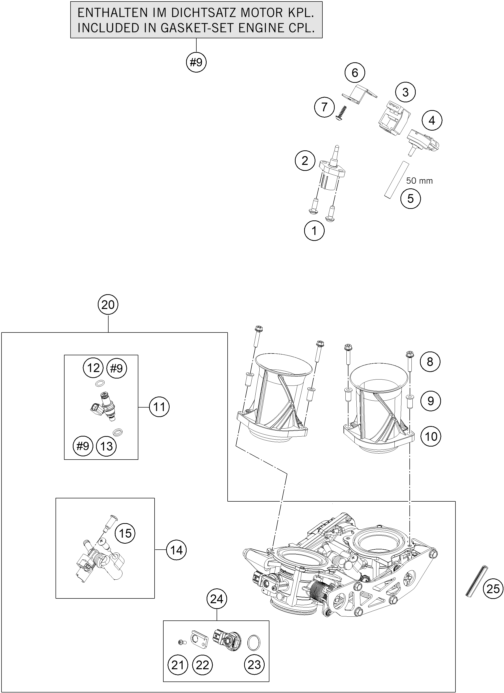 Sprängskiss: Throttle Body – KTM KTMR2R 1290 S ADVENTURE S, grey 2023