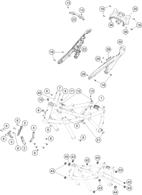 Sprängskiss: Frame – KTM KTMR2R 1290 SUPER DUKE RR 2023