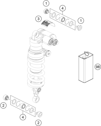 Sprängskiss: Shock Absorber Disassembled – KTM KTMR2R 1290 SUPER DUKE RR 2023