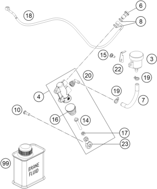 Sprängskiss: Rear Brake Control – KTM 1390 SUPER DUKE RR 2026