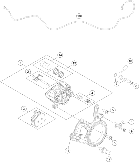 Sprängskiss: Rear Brake Caliper – KTM KTMR2R 1290 SUPER DUKE RR 2023
