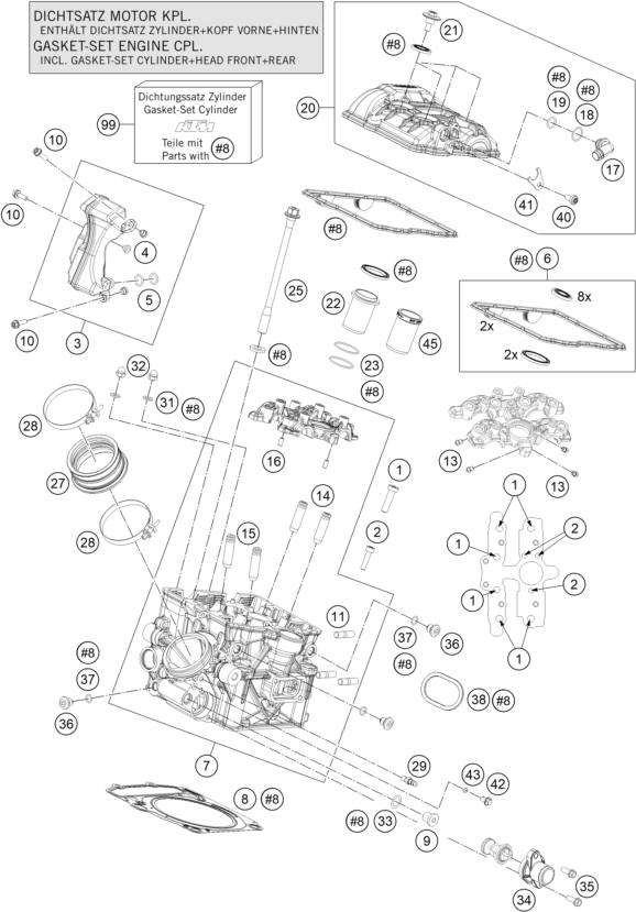Sprängskiss: Cylinder Head Rear – KTM 1290 SUPER DUKE GT, black 2021