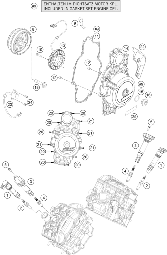 Sprängskiss: Ignition System – KTM KTMR2R 1290 SUPER DUKE R, orange 2021