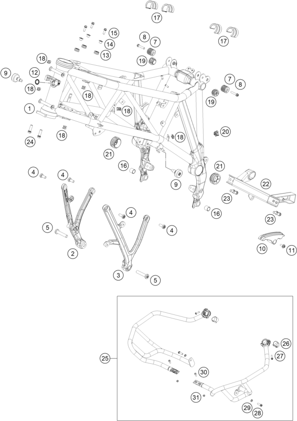 Sprängskiss: Frame – KTM KTMR2R 1290 SUPER ADV R 2022