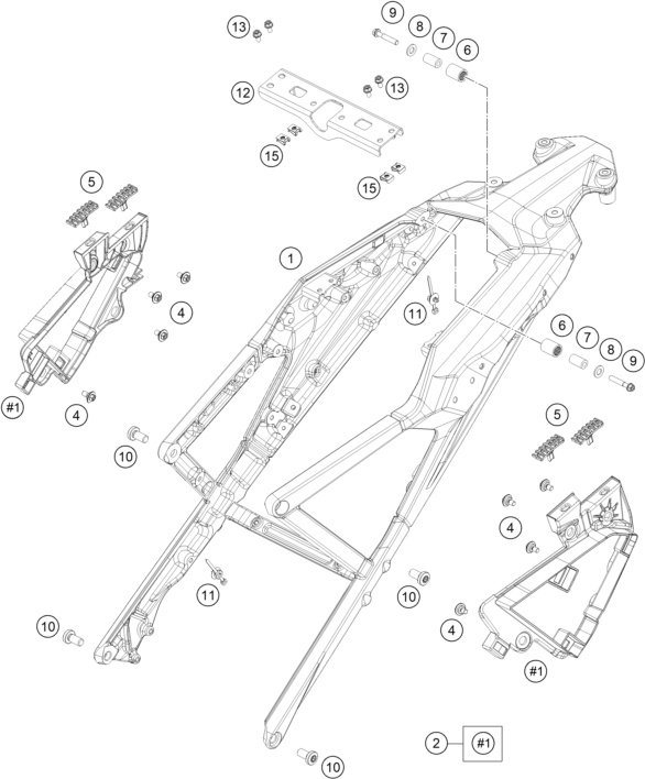 Sprängskiss: Subframe – KTM KTMR2R 1290 S ADVENTURE S, grey 2023