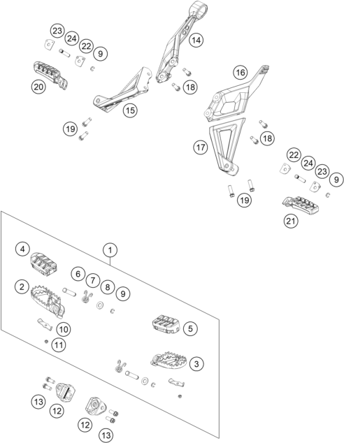 Sprängskiss: Footpegs – KTM KTMR2R 1290 S ADVENTURE S, grey 2023