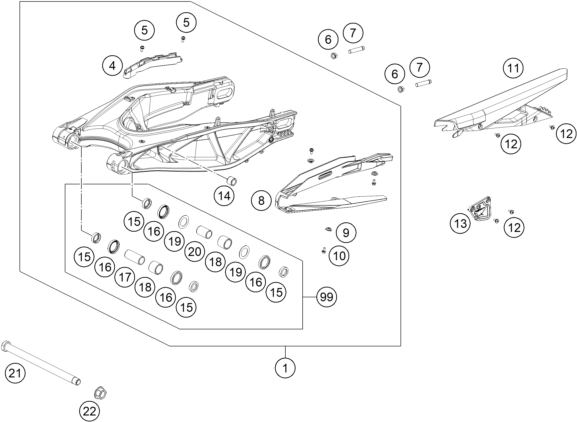 Sprängskiss: Swing Arm – KTM KTMR2R 1290 SUPER ADV R 2022