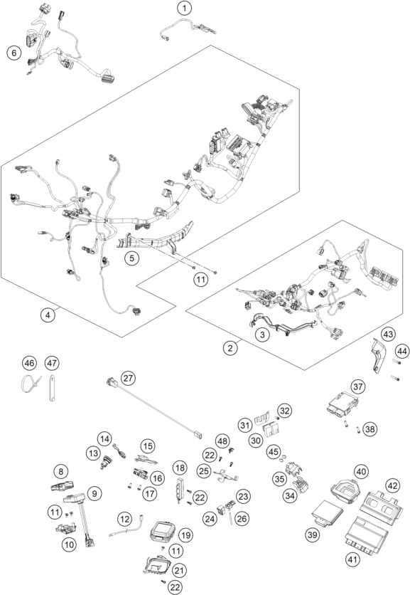 Sprängskiss: Wiring Harness – KTM KTMR2R 1290 SUPER ADV R 2022