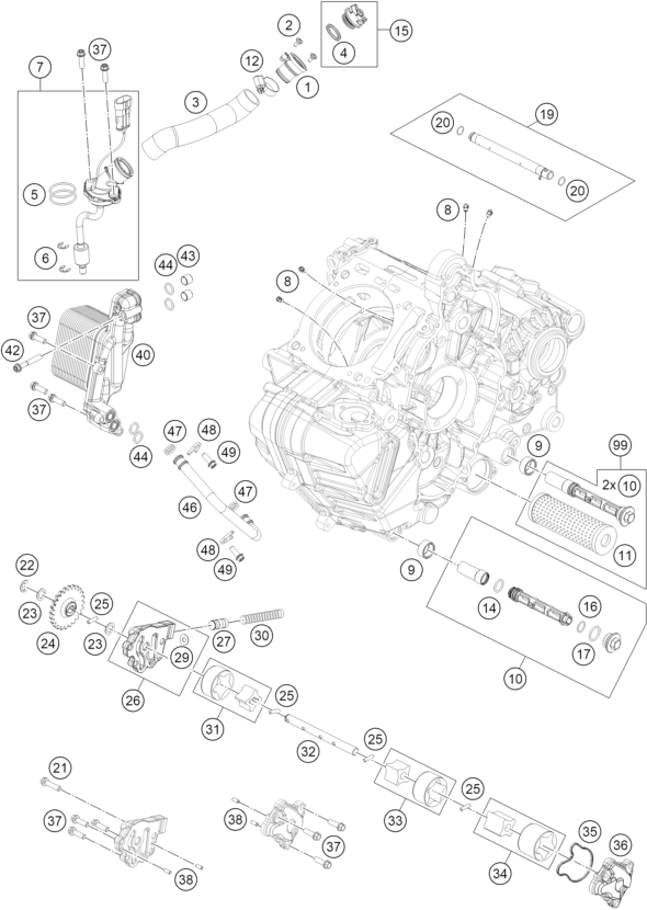 Sprängskiss: Lubricating System – KTM KTMR2R 1290 SUPER ADV R 2022