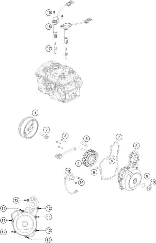 Sprängskiss: Ignition System – KTM 790 ADVENTURE R - CKD w/o engine 2021