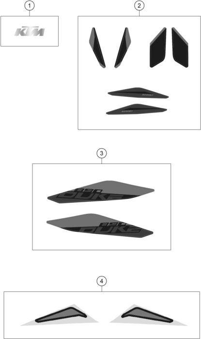 Sprängskiss: Decal – KTM 890 DUKE, orange 2021