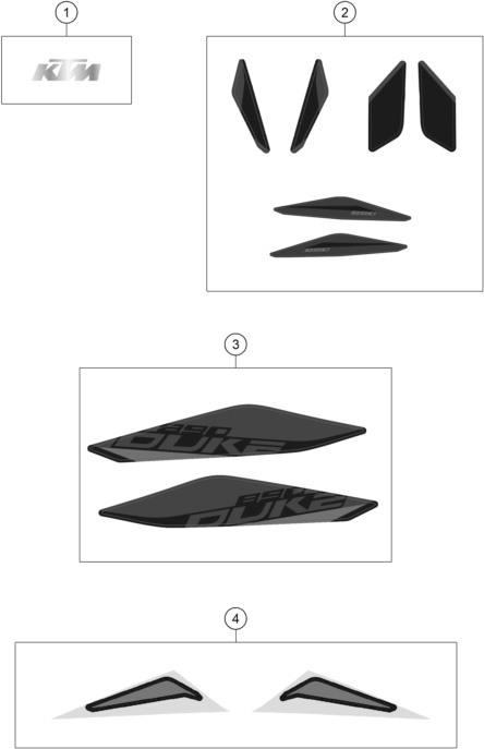 Sprängskiss: Decal – KTM 890 DUKE, black 2021