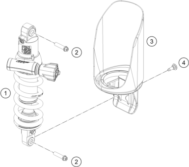 Sprängskiss: Shock Absorber – KTM 890 ADVENTURE, orange 2022