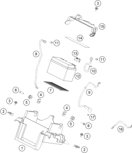 Sprängskiss: Battery – KTM 890 SMT 2026