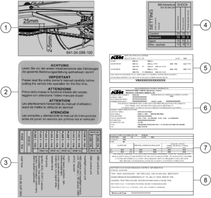 Sprängskiss: Technic Information Sticker – KTM 890 ADVENTURE, black 2021