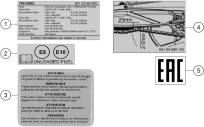Sprängskiss: Technic Information Sticker – KTM 790 DUKE, black - CKD w/o engine 2021