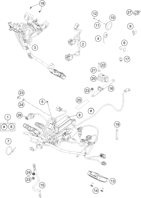 Sprängskiss: Wiring Harness – KTM KTM 450 RALLY REPLICA 2023