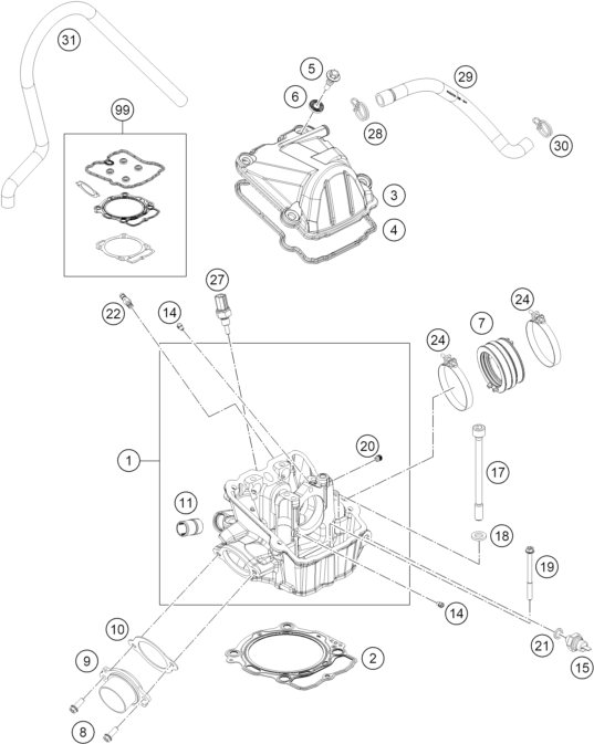 Sprängskiss: Cylinder Head – KTM KTM 450 RALLY REPLICA 2023