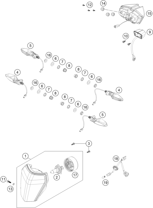Sprängskiss: Lighting System – KTM 690 SMC R 2022