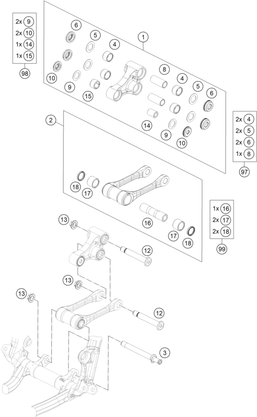Sprängskiss: Pro Lever Linking – KTM 450 SMR 2021