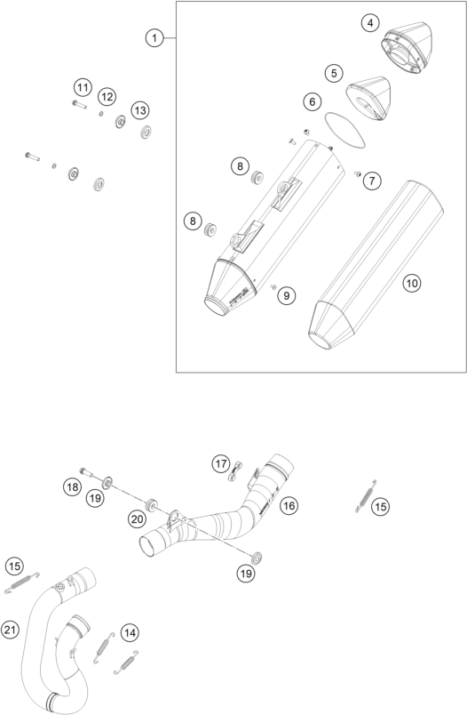 Sprängskiss: Exhaust System – KTM 350 EXC-F SIX DAYS CKD 2021