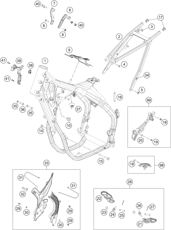 Sprängskiss: Frame – KTM 450 EXC-F 2022