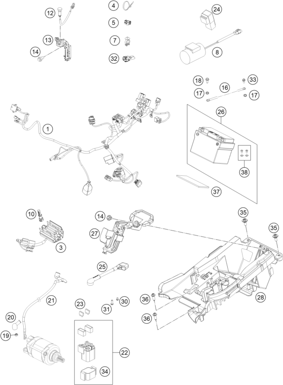 Sprängskiss: Wiring Harness – KTM 450 SMR 2021