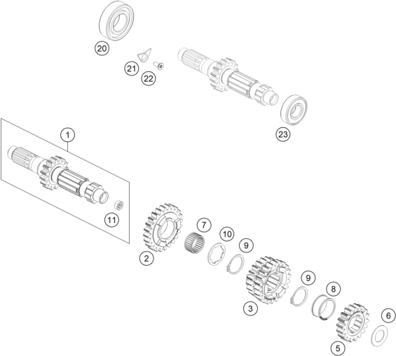 Sprängskiss: Transmission I - Main Shaft – KTM 450 SX-F FACTORY EDITION 2021