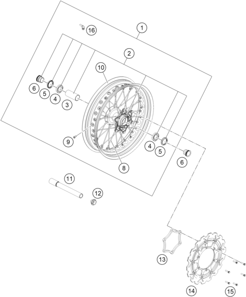 Sprängskiss: Front Wheel – KTM 450 SMR 2021